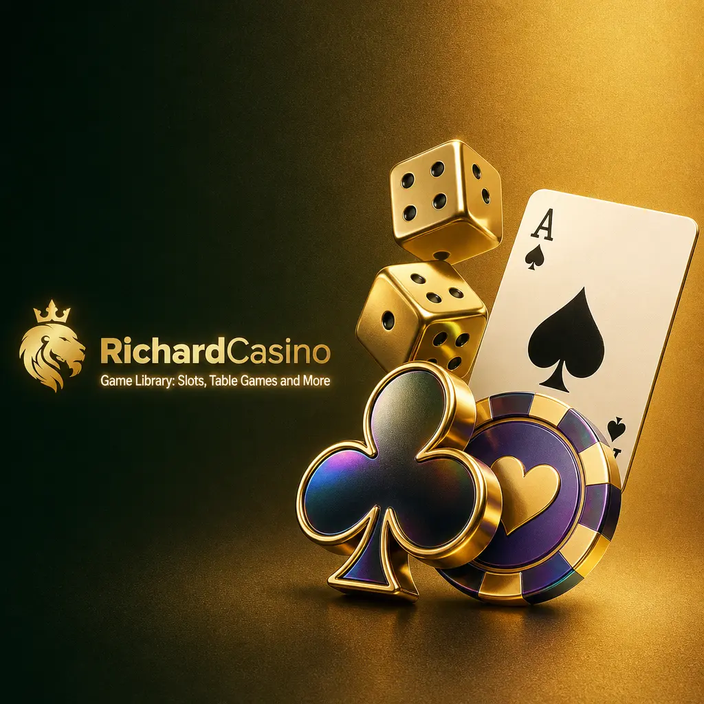 Richard Casino game library with 4,000+ slots, table games, crash games, jackpots and game shows from 40 providers.