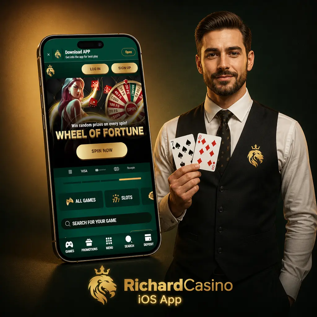 Richard Casino iOS app icon for free download on iPhone and iPad, supporting live betting and slots games.