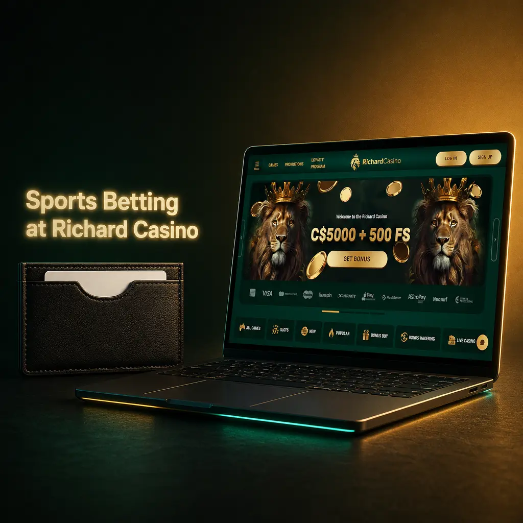 Sports betting at Richard Casino featuring NHL, NBA, soccer, NFL, MLB, tennis, MMA, cricket, esports, and golf markets.